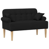 Loveseat con bottoni imbottiti Nero 120 x 65 x 79 cm Tessuto