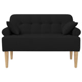 Loveseat con bottoni imbottiti Nero 120 x 65 x 79 cm Tessuto