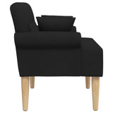 Loveseat con bottoni imbottiti Nero 120 x 65 x 79 cm Tessuto