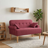 Loveseat con bottoni imbottiti Rosso Vino 120 x 65 x 79 cm