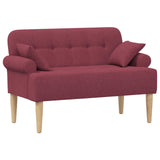 Loveseat con bottoni imbottiti Rosso Vino 120 x 65 x 79 cm