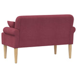 Loveseat con bottoni imbottiti Rosso Vino 120 x 65 x 79 cm