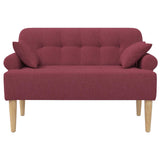 Loveseat con bottoni imbottiti Rosso Vino 120 x 65 x 79 cm