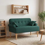 Loveseat con bottoni imbottiti Verde Scuro 120 x 65 x 79 cm