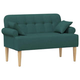Loveseat con bottoni imbottiti Verde Scuro 120 x 65 x 79 cm
