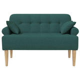 Loveseat con bottoni imbottiti Verde Scuro 120 x 65 x 79 cm