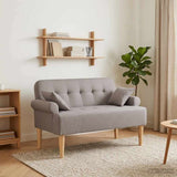 Loveseat con bottoni imbottiti Tortora 120 x 65 x 79 cm Tessuto