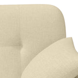 Loveseat con bottoni imbottiti Crema 120 x 65 x 79 cm Tessuto