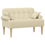Loveseat con bottoni imbottiti Crema 120 x 65 x 79 cm Tessuto