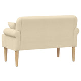 Loveseat con bottoni imbottiti Crema 120 x 65 x 79 cm Tessuto