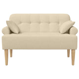 Loveseat con bottoni imbottiti Crema 120 x 65 x 79 cm Tessuto