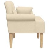 Loveseat con bottoni imbottiti Crema 120 x 65 x 79 cm Tessuto
