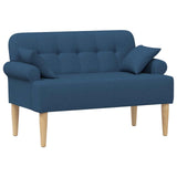 Loveseat con bottoni imbottiti Blu 120 x 65 x 79 cm Tessuto