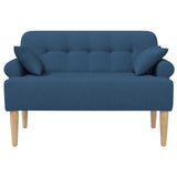 Loveseat con bottoni imbottiti Blu 120 x 65 x 79 cm Tessuto