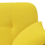 Loveseat con bottoni imbottiti Giallo Chiaro 120 x 65 x 79 cm