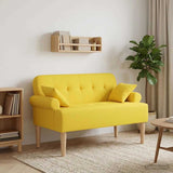 Loveseat con bottoni imbottiti Giallo Chiaro 120 x 65 x 79 cm