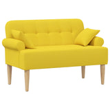 Loveseat con bottoni imbottiti Giallo Chiaro 120 x 65 x 79 cm