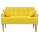 Loveseat con bottoni imbottiti Giallo Chiaro 120 x 65 x 79 cm