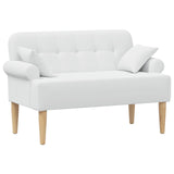Loveseat con bottoni imbottiti Bianco 120 x 65 x 79 cm Tessuto