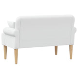 Loveseat con bottoni imbottiti Bianco 120 x 65 x 79 cm Tessuto