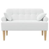 Loveseat con bottoni imbottiti Bianco 120 x 65 x 79 cm Tessuto