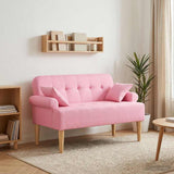 Loveseat con bottoni imbottiti Rosa 120 x 65 x 79 cm Tessuto