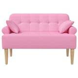 Loveseat con bottoni imbottiti Rosa 120 x 65 x 79 cm Tessuto