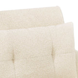 Loveseat con bottoni imbottiti Crema 117 x 67 x 77 cm Bouclé