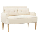 Loveseat con bottoni imbottiti Crema 117 x 67 x 77 cm Bouclé