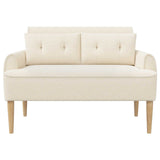 Loveseat con bottoni imbottiti Crema 117 x 67 x 77 cm Bouclé