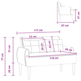 Loveseat con bottoni imbottiti Crema 117 x 67 x 77 cm Bouclé