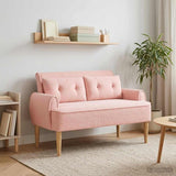 Loveseat con bottoni imbottiti Rosa 117 x 67 x 77 cm Bouclé