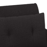 Loveseat con bottoni imbottiti Nero 117 x 67 x 77 cm Bouclé