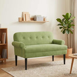 Loveseat con bottoni imbottiti Verde chiaro 120 x 66 x 78 cm