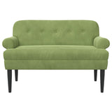 Loveseat con bottoni imbottiti Verde chiaro 120 x 66 x 78 cm