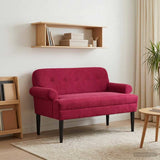 Loveseat con bottoni imbottiti Rosso Vino 120 x 66 x 78 cm