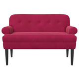 Loveseat con bottoni imbottiti Rosso Vino 120 x 66 x 78 cm