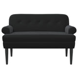 Loveseat con bottoni imbottiti Nero 120 x 66 x 78 cm