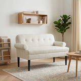 Loveseat con bottoni imbottiti Crema 120 x 66 x 78 cm