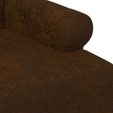 Loveseat con bottoni imbottiti Marrone 120 x 65 x 78 cm