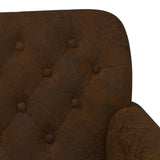 Loveseat con bottoni imbottiti Marrone 120 x 65 x 78 cm