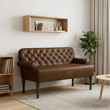 Loveseat con bottoni imbottiti Marrone 120 x 65 x 78 cm