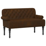 Loveseat con bottoni imbottiti Marrone 120 x 65 x 78 cm