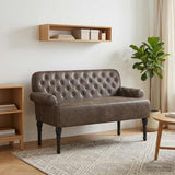 Loveseat con bottoni imbottiti Grigio Scuro 120 x 65 x 78 cm