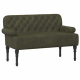 Loveseat con bottoni imbottiti Verde militare 120 x 65 x 78 cm
