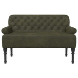 Loveseat con bottoni imbottiti Verde militare 120 x 65 x 78 cm