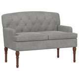 Loveseat con bottoni imbottiti Grigio Chiaro 111 x 65 x 79 cm
