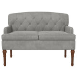 Loveseat con bottoni imbottiti Grigio Chiaro 111 x 65 x 79 cm