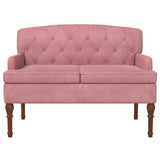 Loveseat con bottoni imbottiti Rosa 111 x 65 x 79 cm Velluto