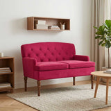 Loveseat con bottoni imbottiti Rosso Vino 111 x 65 x 79 cm
